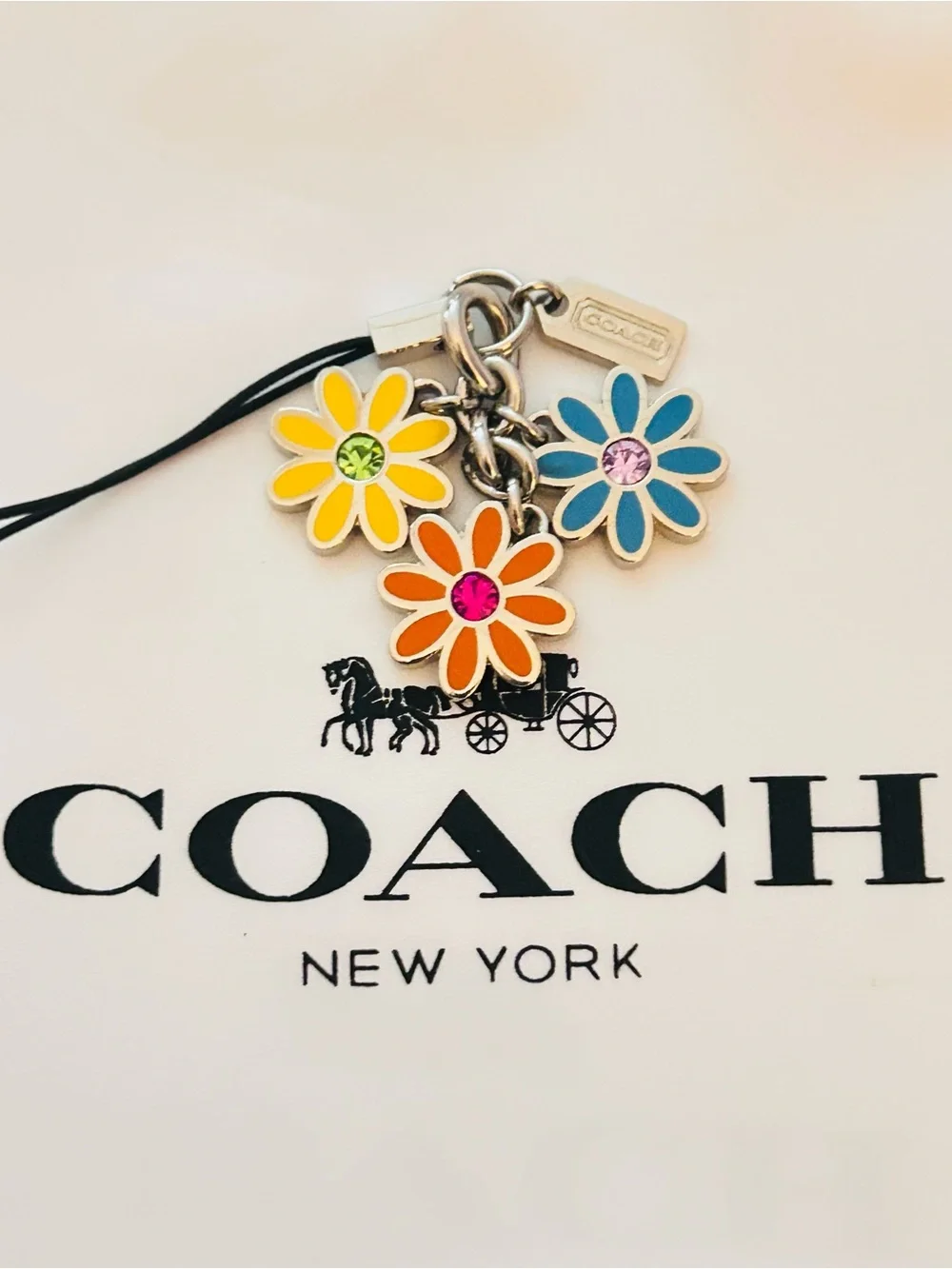RARE NWOT Coach Y2K Flower Keychain/ Bag Charmkò